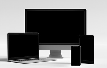 Fototapeta premium Isolated Devices Mockup - 3d rendering.