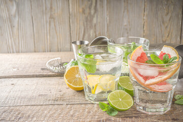 Citrus fruit drinks with ice