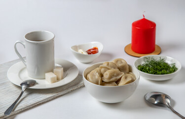 Siberian dumplings with meat 