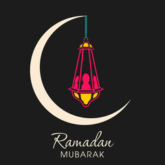 Ramadan Kareem greeting card for the Muslim community festival celebration.