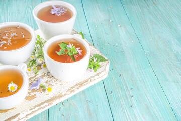 Different herbal tea set