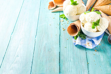 Homemade vanilla ice cream