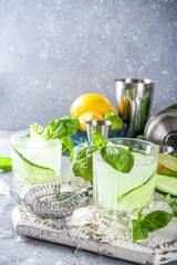 Cucumber basil smash cocktail