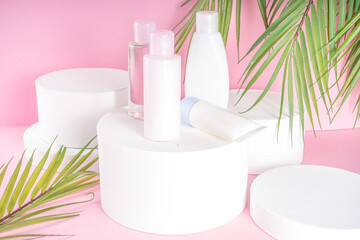 Creative background with cosmetics