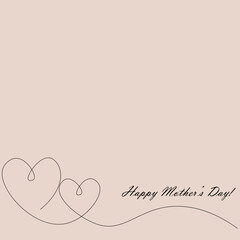 Happy mothers day card with hearts, vector illustration