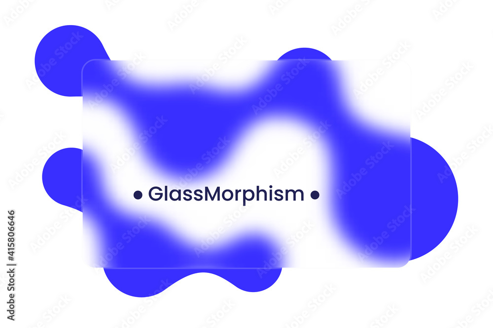 Poster abstract background. transparent frame in glass morphism style