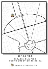 Quadro Mapa de Localização do Estádio Olímpico de Goiânia  © Jp