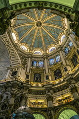 Inside the Renaissance Cathedral of the Incarnation in Granada, Spain. Impressive baroque architecture with a lot of gold