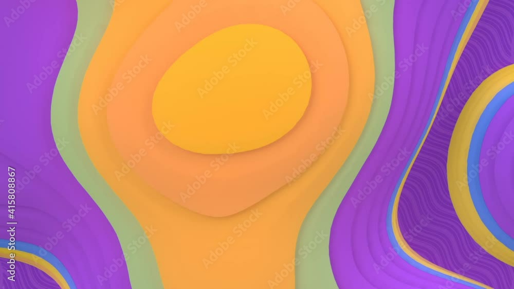 Poster pattern with colored sliced meatball. 3d rendering loop animation background hd