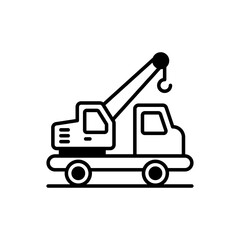 Fototapeta na wymiar Crane Truck vector icon style illustration. EPS 10 file