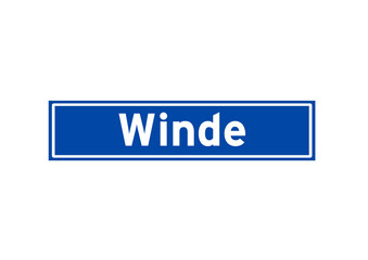 Winde isolated Dutch place name sign. City sign from the Netherlands.