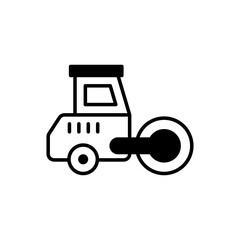 Road Roller vector icon style illustration. EPS 10 file