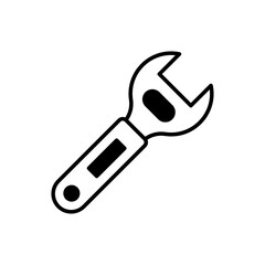 Wrench vector icon style illustration. EPS 10 file