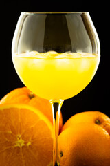 fresh orange juice and oranges healthy food