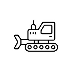 Tracked Crane vector icon style illustration. EPS 10 file