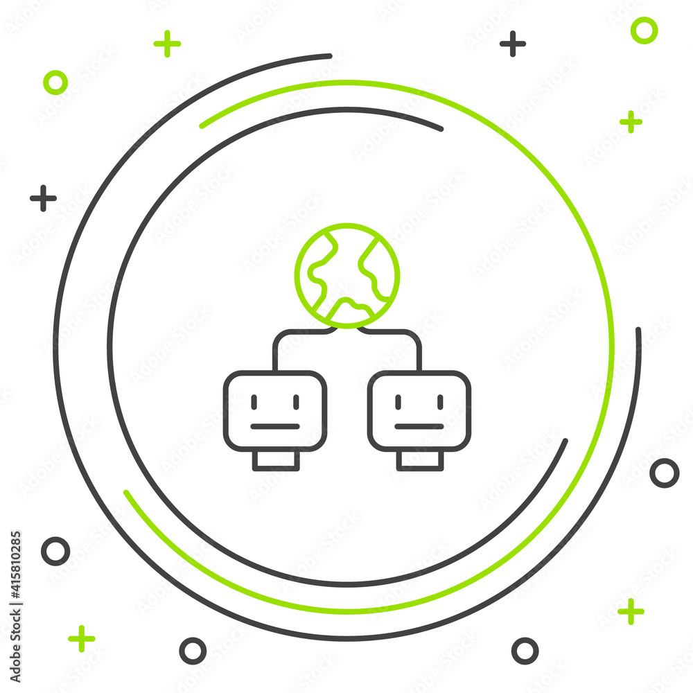 Poster line artificial intelligence icon isolated on white background. machine learning, cloud computing, a