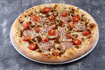 pizza on the wooden background