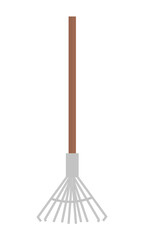 Garden tool-rake, isolated on white background. Vector illustration