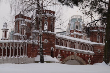 Moscow: a bridge in Tsaritsyno Park