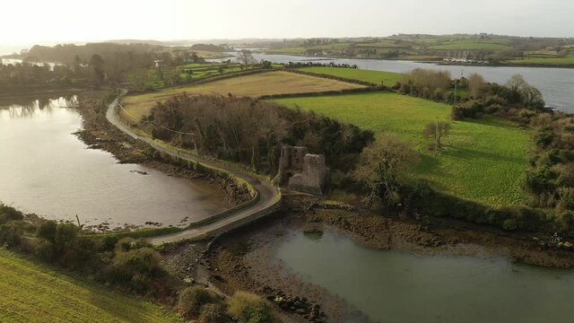 Mahee castle on Mahee island in Northern Ireland