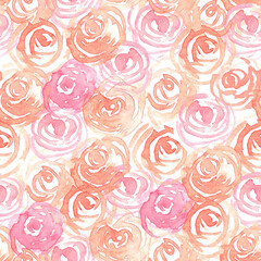 Painted roses in watercolor