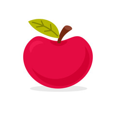 Red apple icon. Clipart image isolated on white background