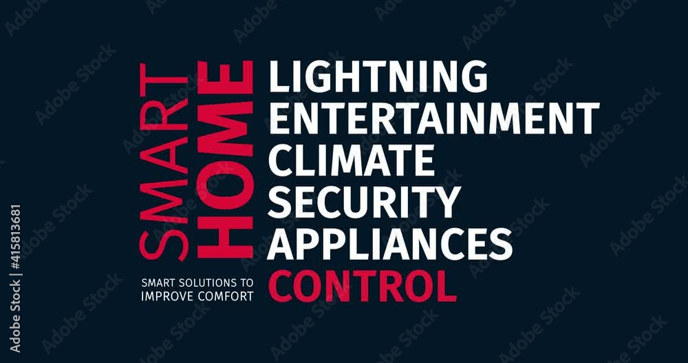 Canvas Prints smart home. solutions toimprove comfort. animated word cloud. kinetic text animation. intro