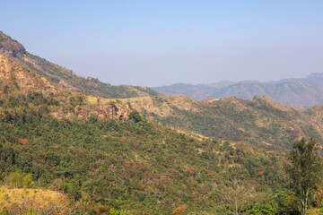 Fototapeta na wymiar View of landscape mountain and forest at khao kho in thailand