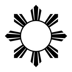 Philippine sun outline icon. Clipart image isolated on white background