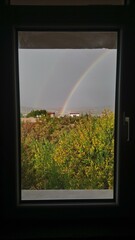 Rainbow from behind the window