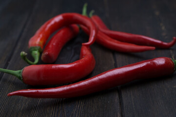 red chili seasoning kitchen wooden background spice