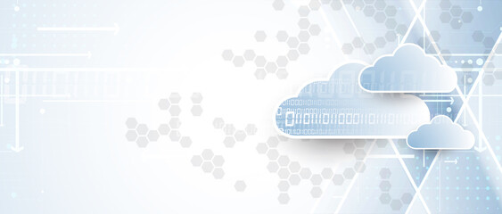 Modern cloud computer technology. Integrated digital web concept background. Data exchange - obrazy, fototapety, plakaty