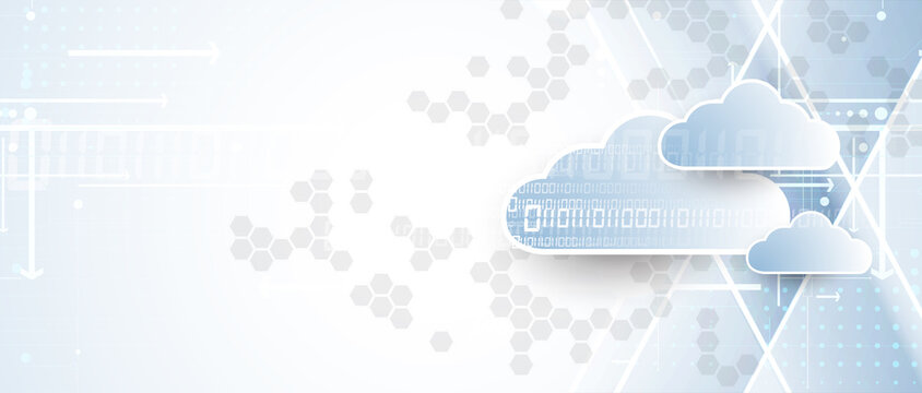 Modern cloud computer technology. Integrated digital web concept background. Data exchange