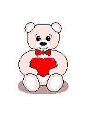 Pixel Teddy bear with heart