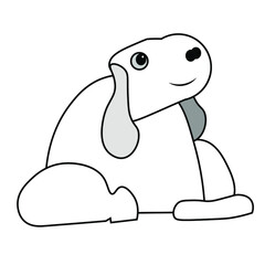 the posture of a cute puppy, sitting in a front pose