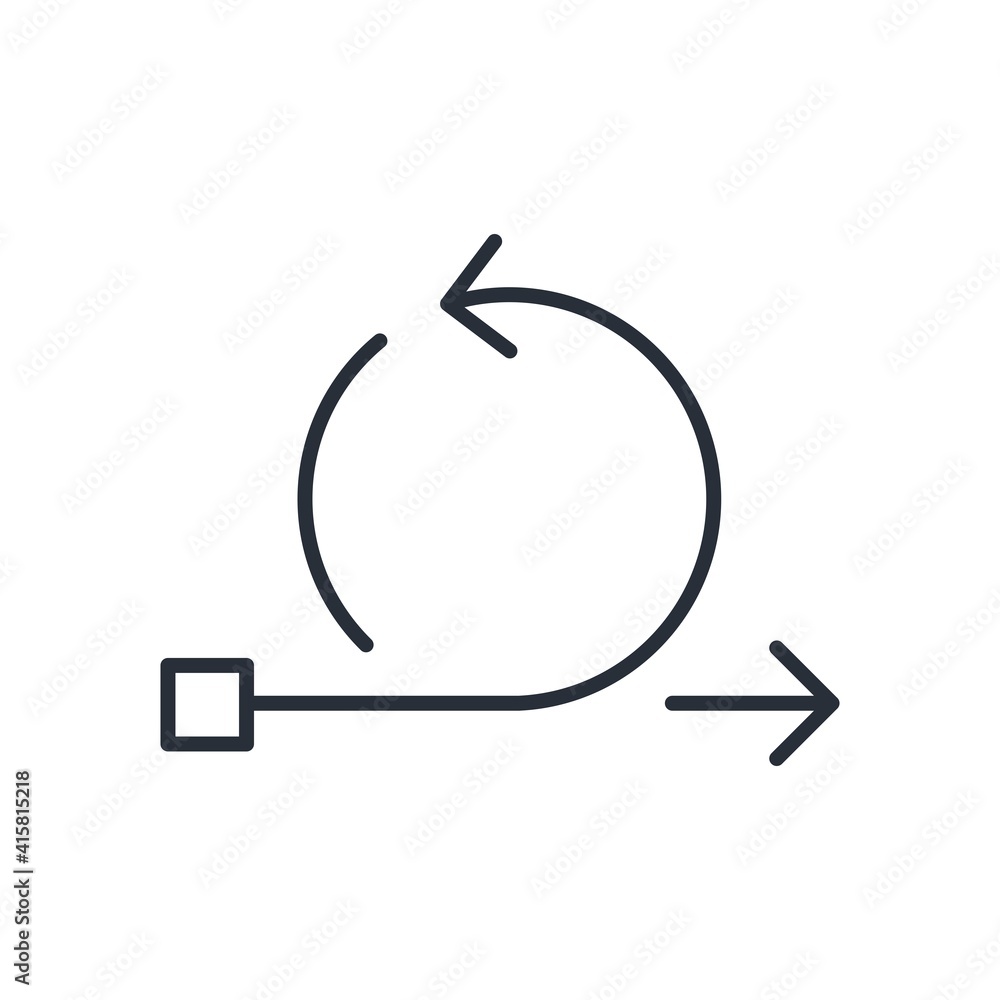 Poster arrow in a circle. flexibility concept, agile. vector icon isolated on white background.