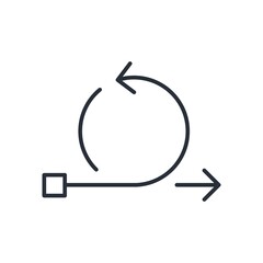 Arrow in a circle. Flexibility concept, AGILE. Vector icon isolated on white background. 