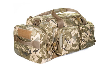 A bag containing magazines on a white background. bag for magazine firearms Pouch version with a tubular magazine. Pistol wallet.