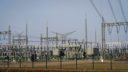 Substation for high voltage electricity