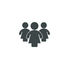 three people icons groub ,team people silhouette icon vector EPS download.