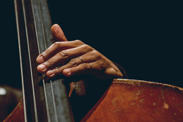 Hands playing bass
