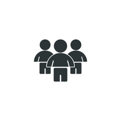 three people icons groub ,team people silhouette icon vector EPS download.