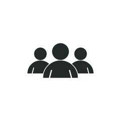 three people icons groub ,team people silhouette icon vector EPS download.