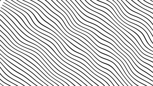 Black curved lines in dynamic wave motion. Future geometric diagonal lines patterns motion background.