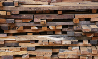 Stack of square wood  blocks