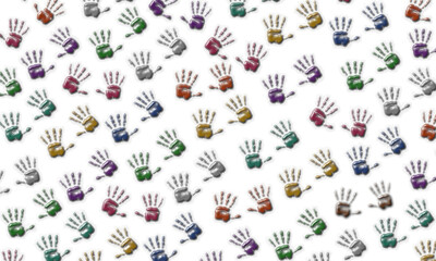 colorful hands pattern with volume effect.