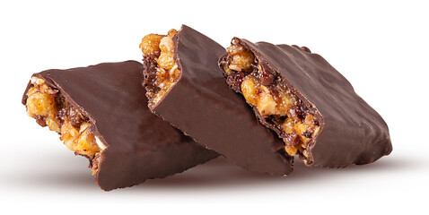 chocolate bar with nuts broken