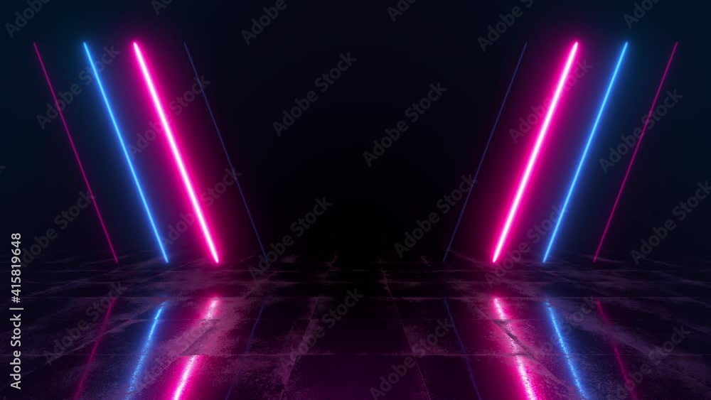 Aufkleber abstract neon background with colorful beams of light. futuristic studio concept with bright laser a