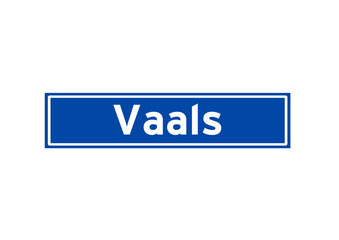 Vaals isolated Dutch place name sign. City sign from the Netherlands.