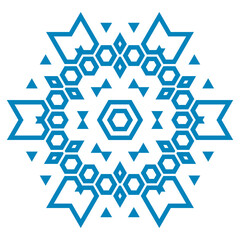 Tribal Mandala. Ornamental geo round element isolated on white background. Geometric logo. 